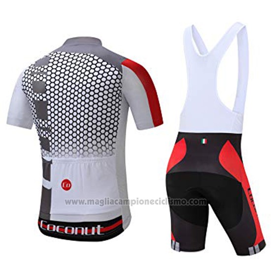 2019 Abbigliamento Ciclismo Coconut Ropamo Grigio Rosso Manica Corta e Salopette